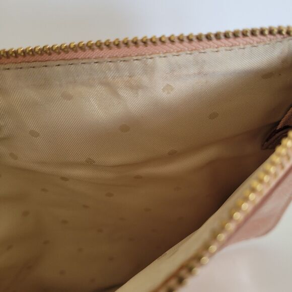 Kate Spade Bag Clutch Glitter Rose Gold Bow Evening Party Glam Zip Pouch Purse - Picture 6 of 12